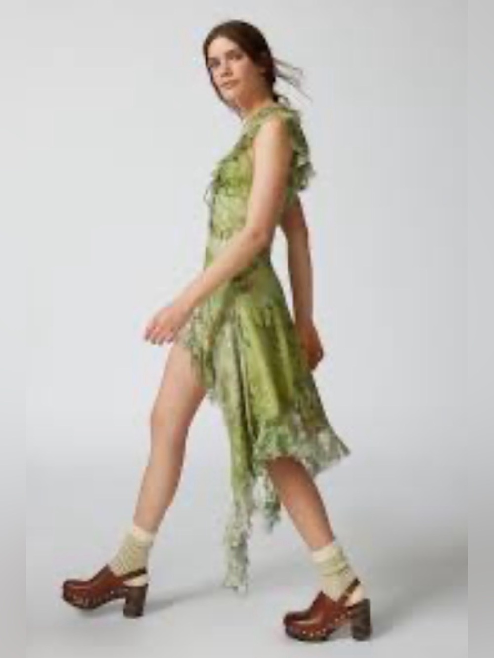 Urban Outfitters Hyacinth Lace Spliced Midi Dress Fairycore Whimsigoth Medium - Picture 3 of 13